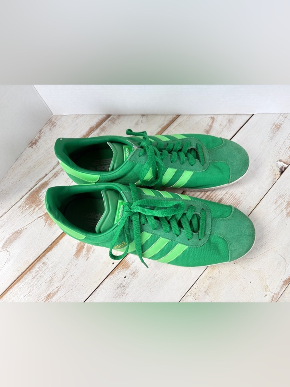 ADIDAS Gazelle 2 low top sneakers fairway green zest retro shoes soccer sz 11 - Picture 3 of 16